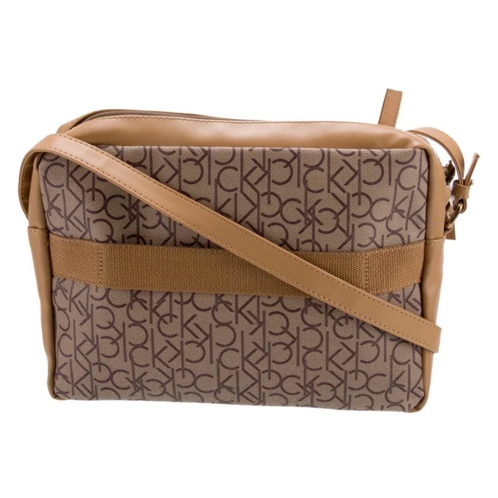 Calvin Klein Tan Monogram Crossbody Bag